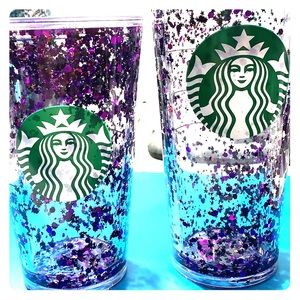 Starbucks custom tumblers.